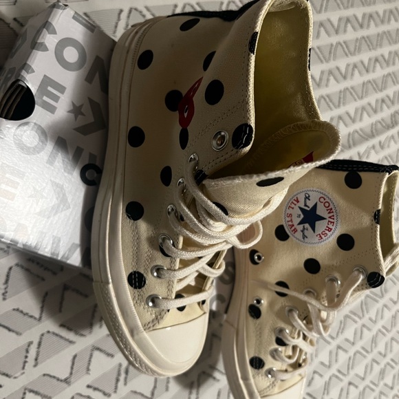 Comme des Garçons PLAY Converse Women's Polka Dot High-Top Sneakers - Picture 4 of 12